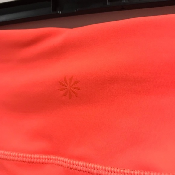 NWOT Athleta Neon Orange Laser Cut Leggings - Picture 5 of 6